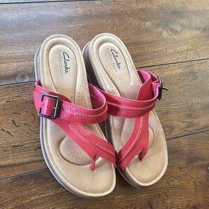 Clarks Pink Sandals with Buckle